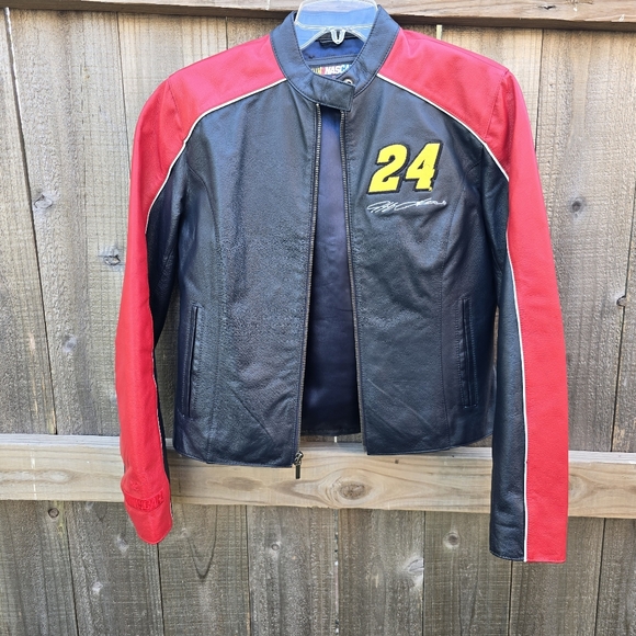 Jeff Gordon 24 Jacket Womens Small Black Red NASCAR Racing Genuine Leather - Picture 3 of 16